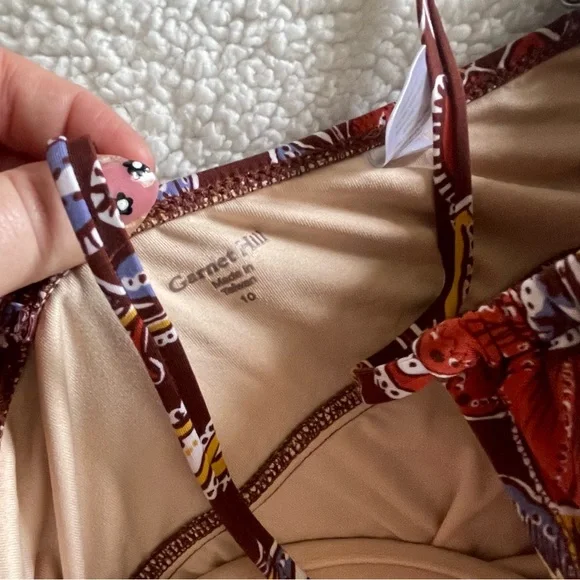 Garnet Hill mahogany paisley tankini size 10/14 - Picture 11 of 13